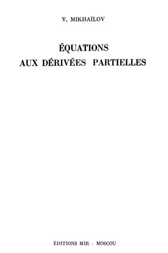 Equations aux dérivées partielles