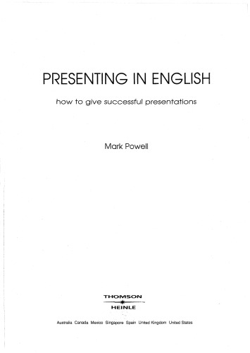 Presenting in English: How to Give Successful Presentations