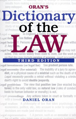 Oran's Dictionary of the Law, 3E