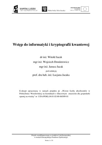 Wstęp do informatyki i kryptografii kwantowej