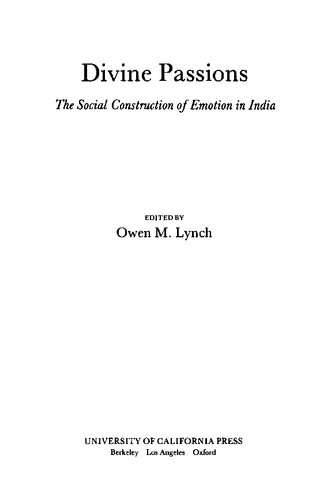 Divine Passions: The Social Construction of Emotion in India