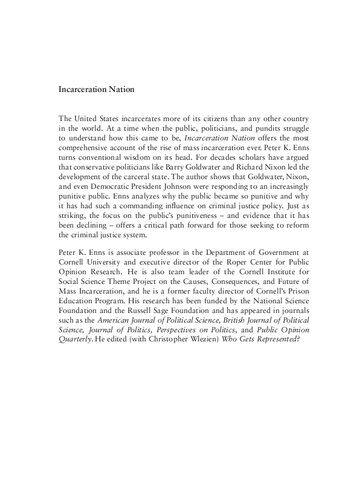 Incarceration Nation: How the United States Became the Most Punitive Democracy in the World