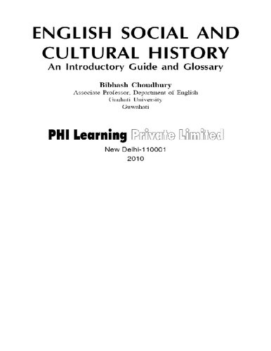 English Social and Cultural History: An Introductory Guide and Glossary