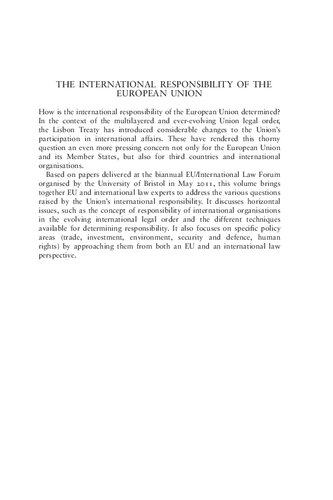The International Responsibility of the European Union: European and International Perspectives