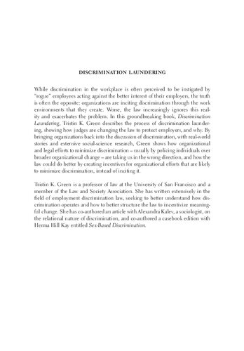 Discrimination Laundering: The Rise of Organizational Innocence and the Crisis of Equal Opportunity Law