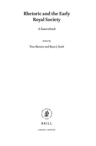 Rhetoric and the Early Royal Society: A Sourcebook