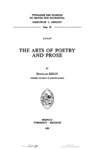The arts of poetry and prose : by Douglas Kelly.