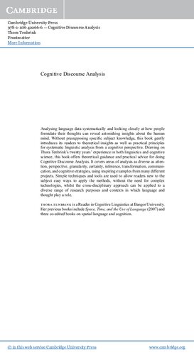 Cognitive Discourse Analysis: An Introduction