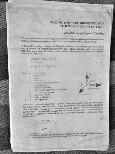Soviet MHD Generator Magnetic Bladeless Turbine Theory and Patent