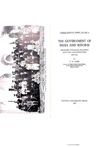 The Government of India and Reform Policies (London oriental series)