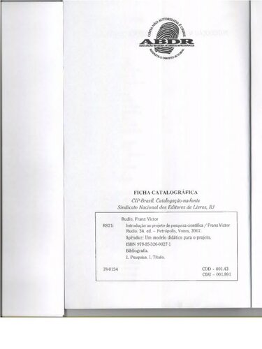 Introdução ao projeto de pesquisa científica