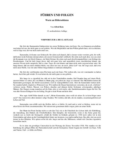Fuehren und Folgen - Ein Katechismus fuer Hitlersoldaten