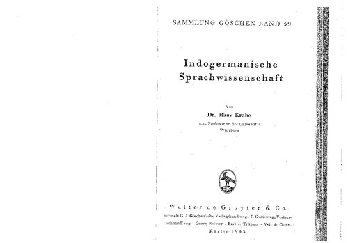 Indogermanische Sprachwissenschaft