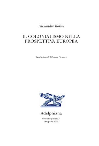 Il colonialismo nella prospettiva europea