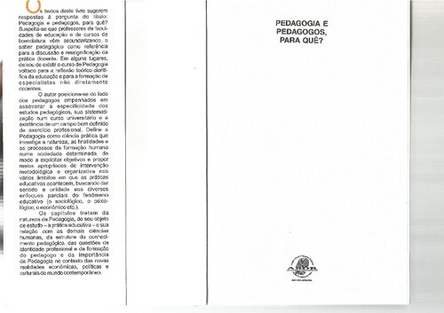 Pedagogia e pedagogos, para quê?