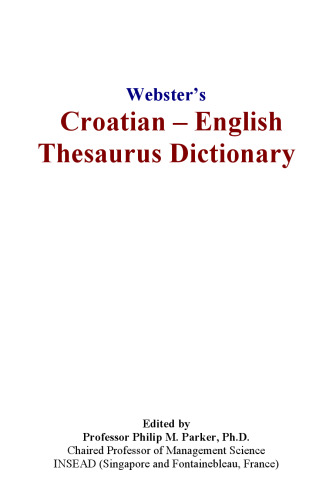 Websters Croatian - English Thesaurus Dictionary