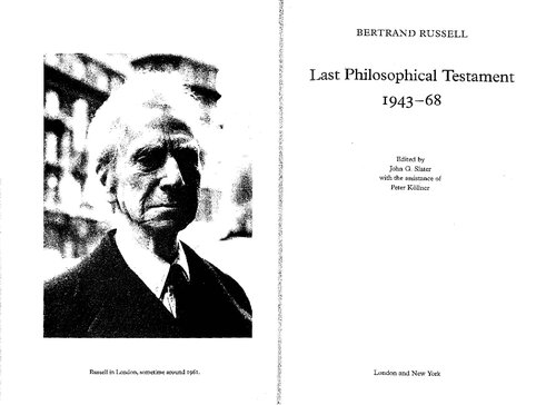 Last Philosophical Testament 1943-68
