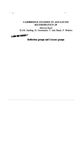 Reflection groups and Coxeter groups