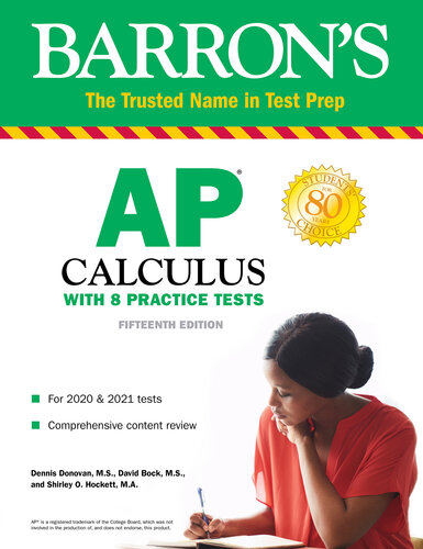 AP Calculus: With 8 Practice Tests (Barron's Test Prep), 15th Edition by Dennis Donovan, David Bock, Shirley O. Hockett
