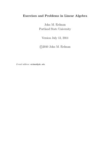Exercises and problems in linear algebra