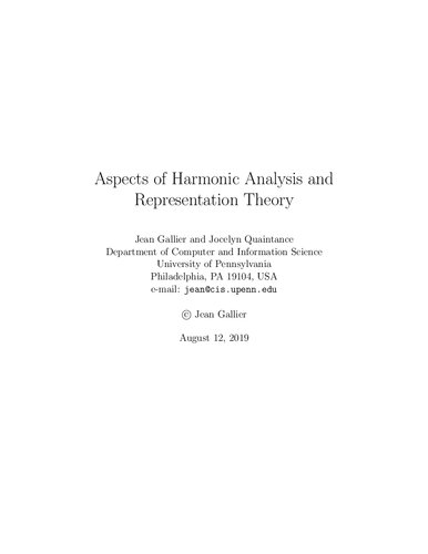 Aspects of harmonic analysis and representation theory