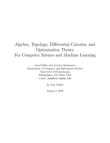 Algebra, topology, differential calculus, and optimization theory