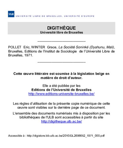 La société Soninké (Dyahunu, Mali)