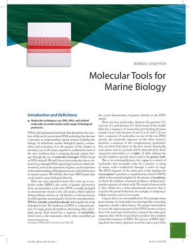 Marine Biology: Function, Biodiversity, Ecology (Fifth Edition) - Bonus Chapter: Molecular Tools for Marine Biology