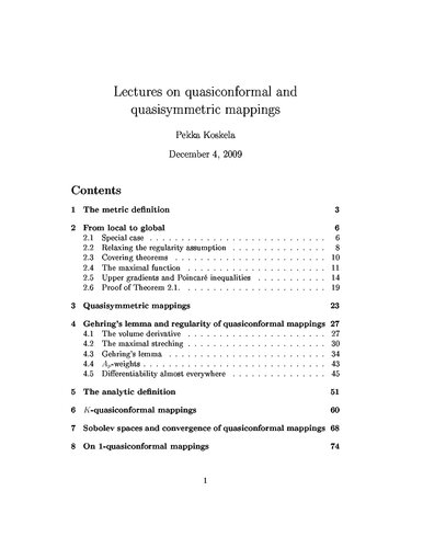 Lectures on quasiconformal and quasisymmetric mappings