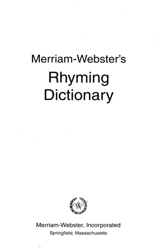 Merriam-Webster's Rhyming Dictionary