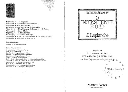 Problemáticas IV - O Inconsciente e o Id