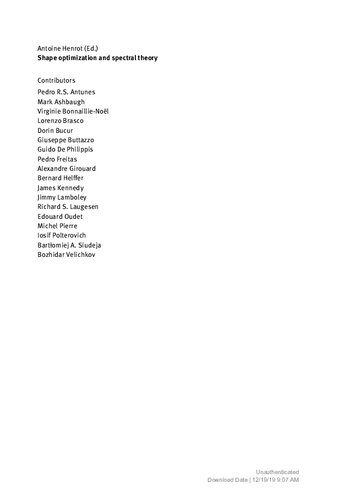 Shape optimization and spectral theory