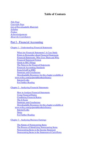 The Portable MBA in Finance and Accounting