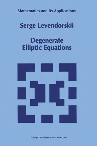 Degenerate Elliptic Equations (Mathematics and Its Applications)