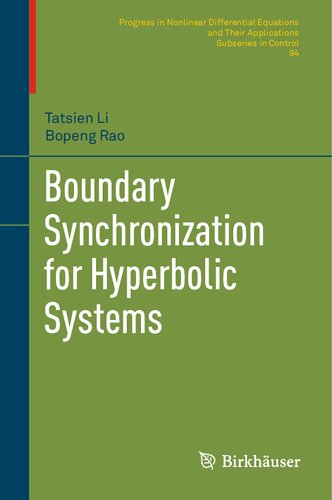 Boundary Synchronization for Hyperbolic Systems (Progress in Nonlinear Differential Equations and Their Applications)