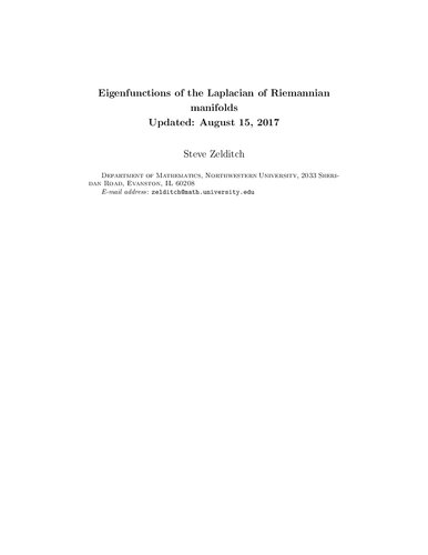 Eigenfunctions of the Laplacian of Riemannian manifolds