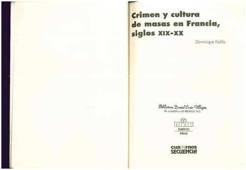 Crimen y cultura de masas en Francia, siglos XIX-XX