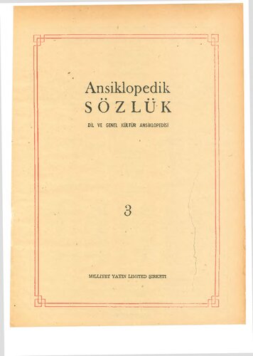 Ansiklopedik Sözlük: Dil ve Genel Kültür Ansiklopedisi (Cilt 3, L-Z)