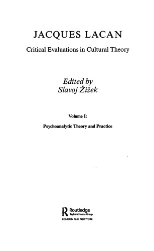 Jacques Lacan: Critical Evaluations in Cultural Theory