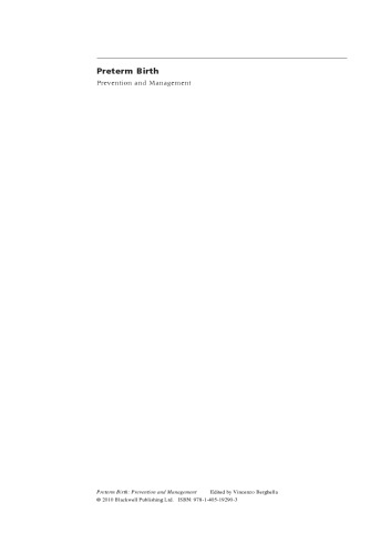 Preterm birth: prevention and management