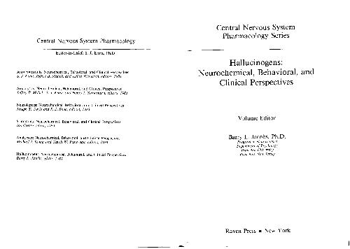 Hallucinogens, Neurochemical, Behavioral, and Clinical Perspectives