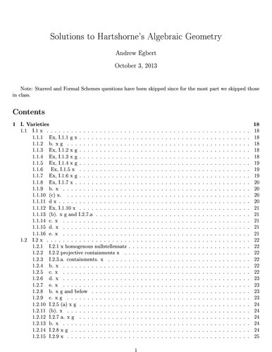 Algebraic Geometry by Robin Hartshorne Full Solutions