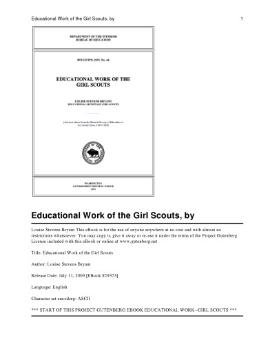 Educational work of the Girl Scouts