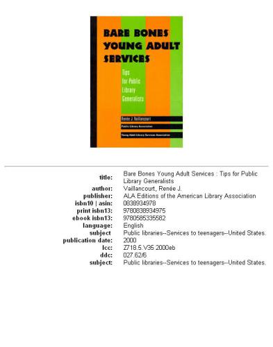 Bare Bones Young Adult Services: Tips for Public Library Generalists