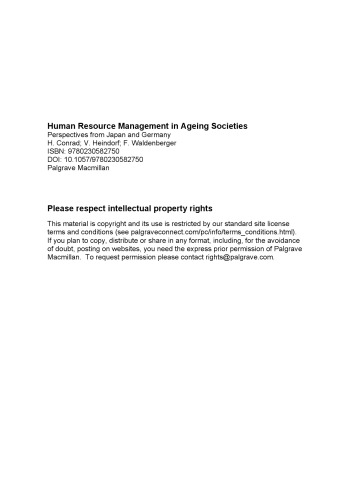 Human Resource Management in Ageing Societies: Perspectives from Japan and Germany