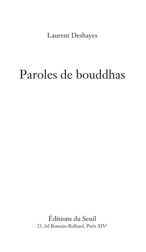Paroles de Bouddhas