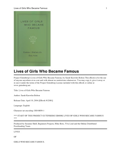 Lives of Girls Who Became Famous by Sarah Knowles Bolton (51)