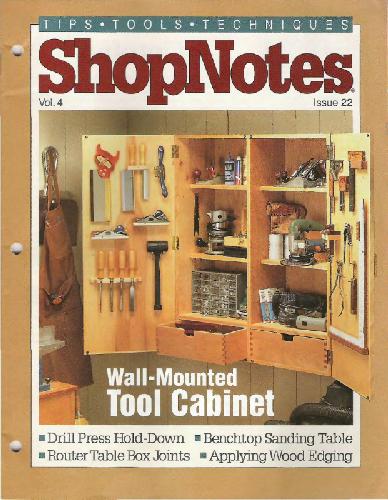 Woodworking Shopnotes 022 - Wall Mounted Tool Cabinet