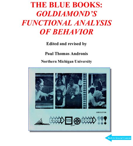 The Blue Books: Goldiamond & Thompson’s Functional Analysis of Behavior