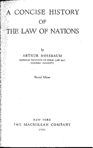 A Concise History of the Law of Nations